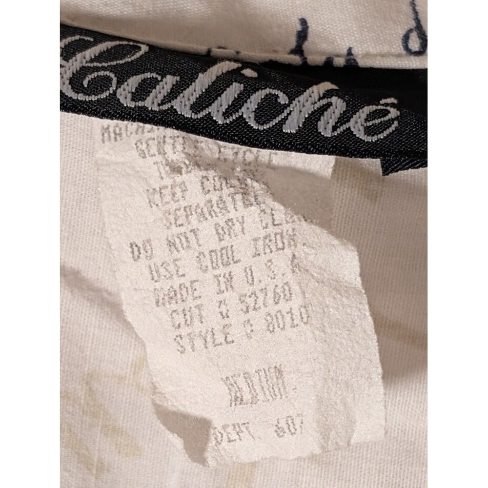 Caliche Floral Script Print Short‎ Sleeve Button Shirt Medium USA - Picture 3 of 3